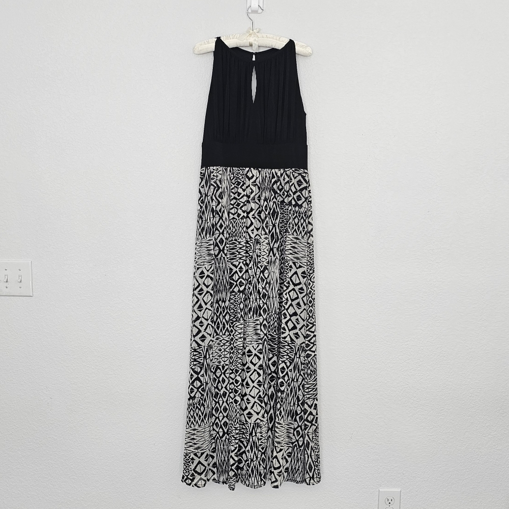 Jessica Howard black and White Formal Sleeveless Maxi Dress SIze 8